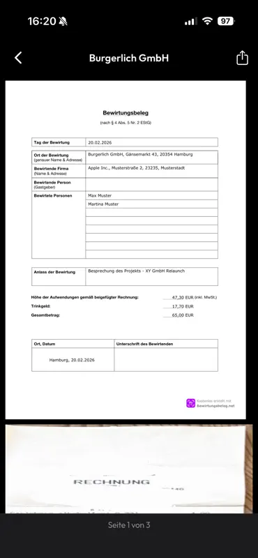 Bewirtungsbeleg.net screenshot 8 of 8