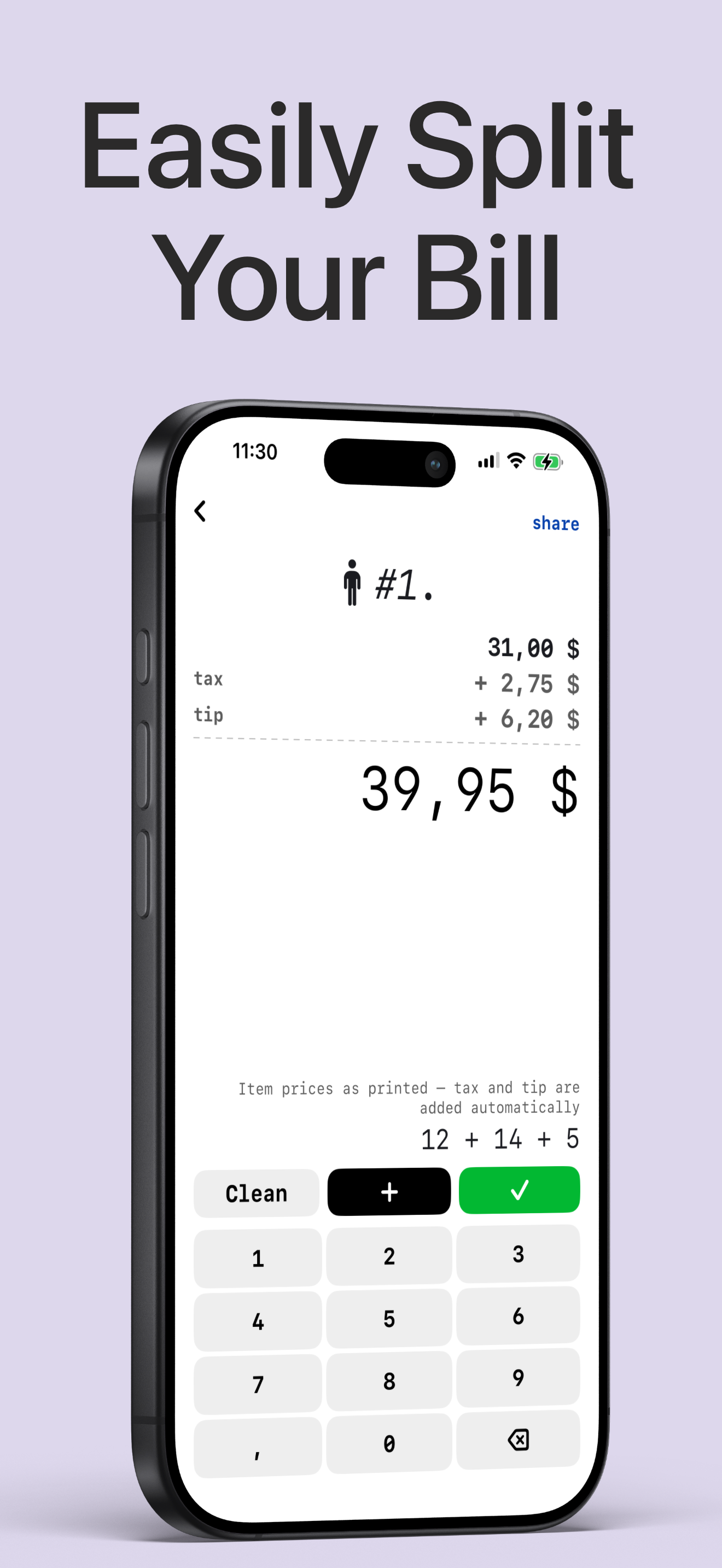 Tip Calculator: Split It screenshot 2