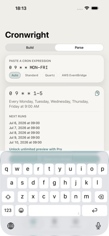 Cronwright: Cron Expressions iPhone screenshot