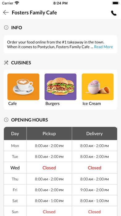 Fosters Family Cafe Screenshot