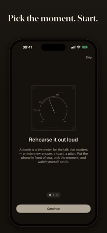 Aplomb: speech rehearsal screenshot