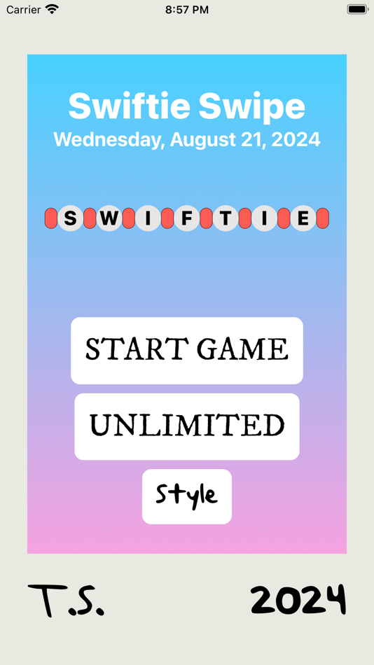 #1. Swiftie Swipe (iOS) 由: Mark Wladis