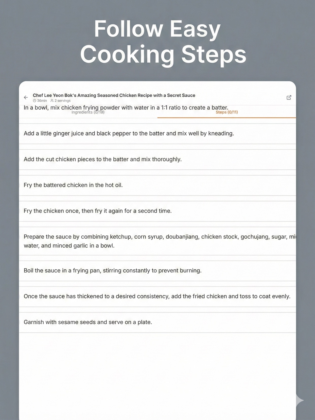 Follow Easy Cooking Steps