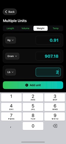 Converter: US-Metric Units iPhone screenshot