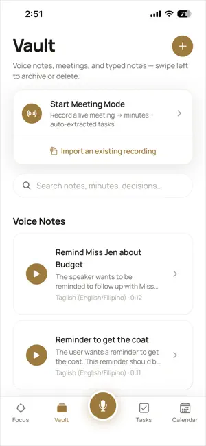 Vane: AI Executive Assistant screenshot 2
