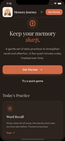 Memory Journey iPhone screenshot