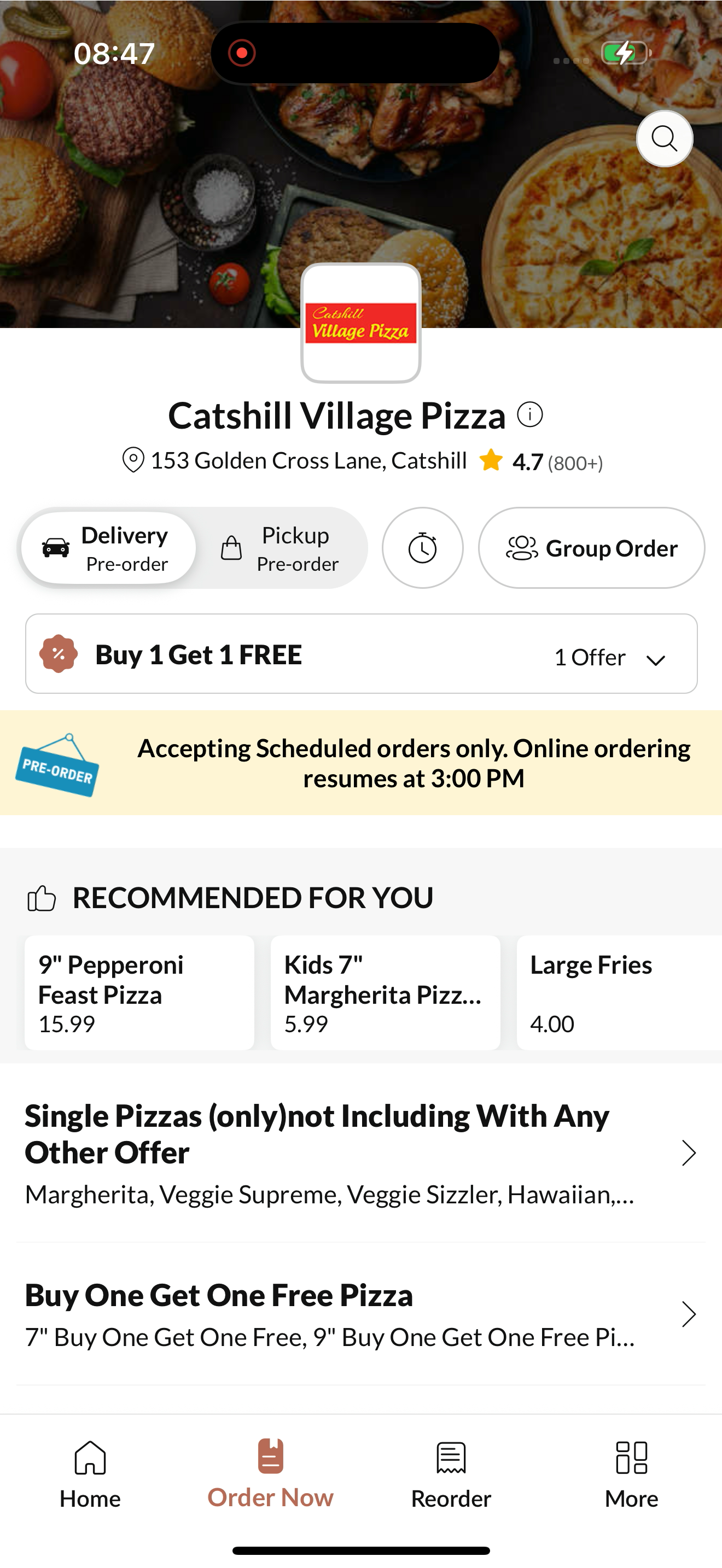 Catshill Village Pizza. screenshot 2