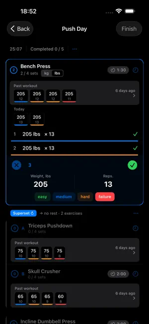 JustBB Strength Training Log screenshot 1