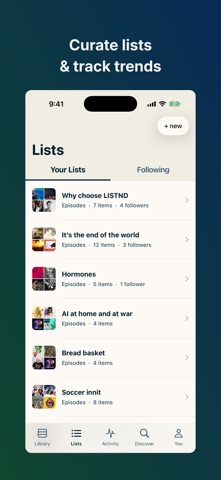 LISTND - Podcast Player iPhone screenshot