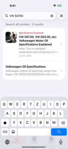 Oil Specifications Screenshot 2 of 7