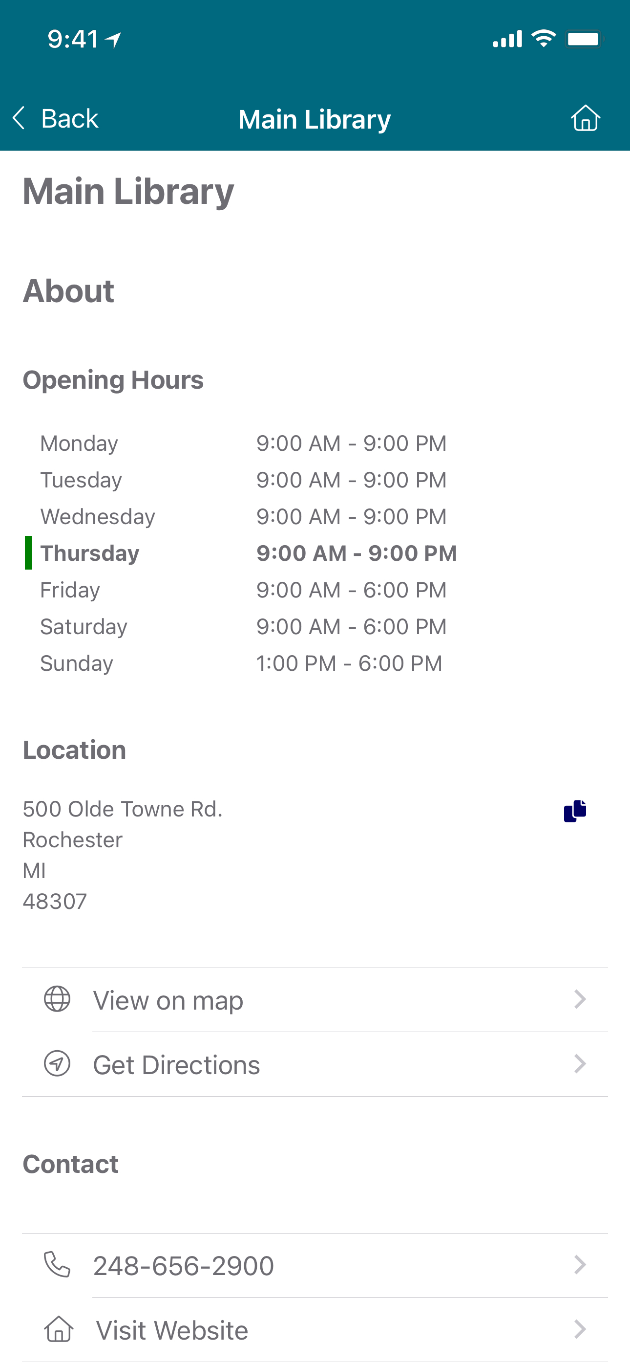 Rochester Hills Public Library screenshot 3