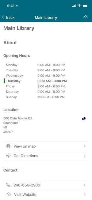 Rochester Hills Public Library screenshot 3