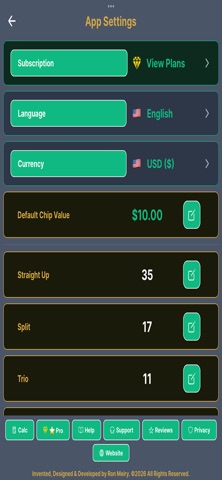 Roulette Payout Calc Pro screenshot