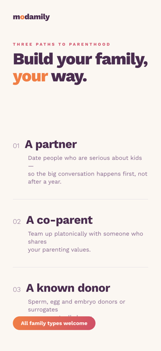 Modamily: Coparent Donor Match Screenshot 2 of 6