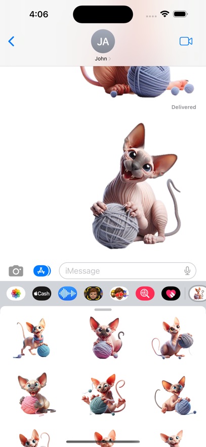 Sphynx Cat Wool Stickers