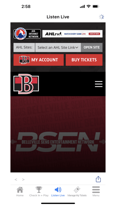 Belleville Senators Screenshot