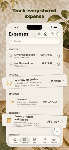 Tovari: Shared Home iPhone screenshot