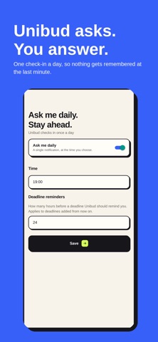 Unibud: Study Planner screenshot 1