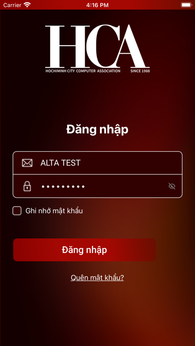 HCA Member Screenshot