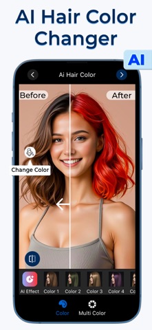 Hair Color Changer-Makeup Tool iPhone screenshot
