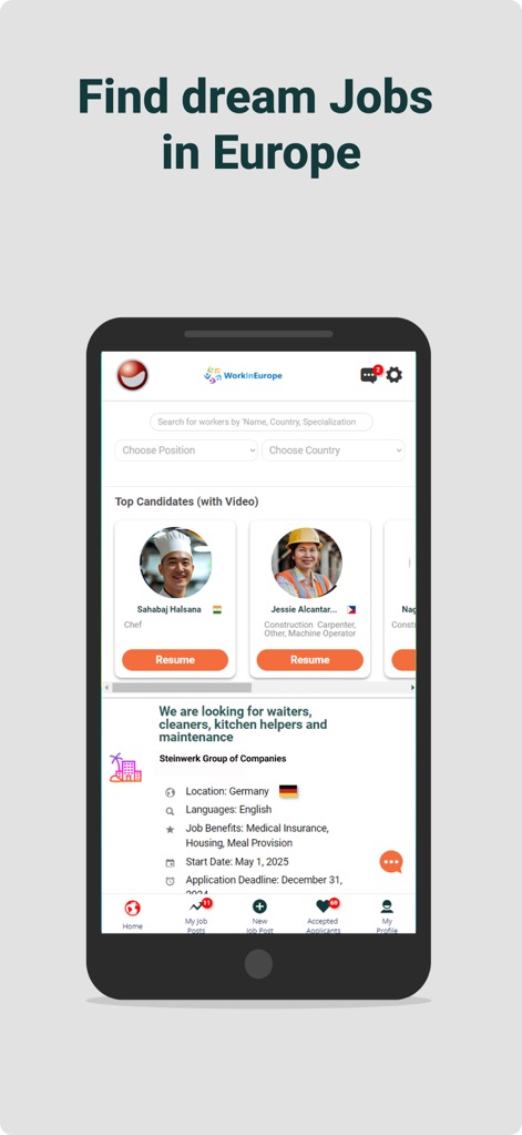 WorkInEurope - Business App | MWM
