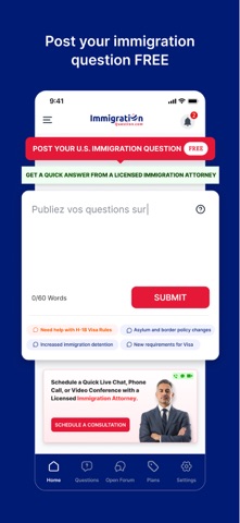 ImmigrationQuestion.com—Users iPhone screenshot