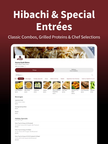 Azuma Sushi Bistro iPad screenshot