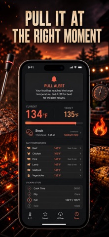 Grill Timer: BBQ Meat Temp iPhone screenshot