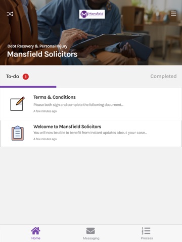 Mansfield Solicitors iPad screenshot