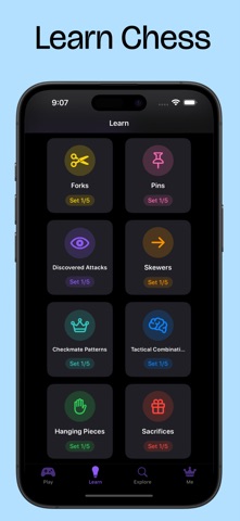 Knighty: Offline Chess Puzzles iPhone screenshot