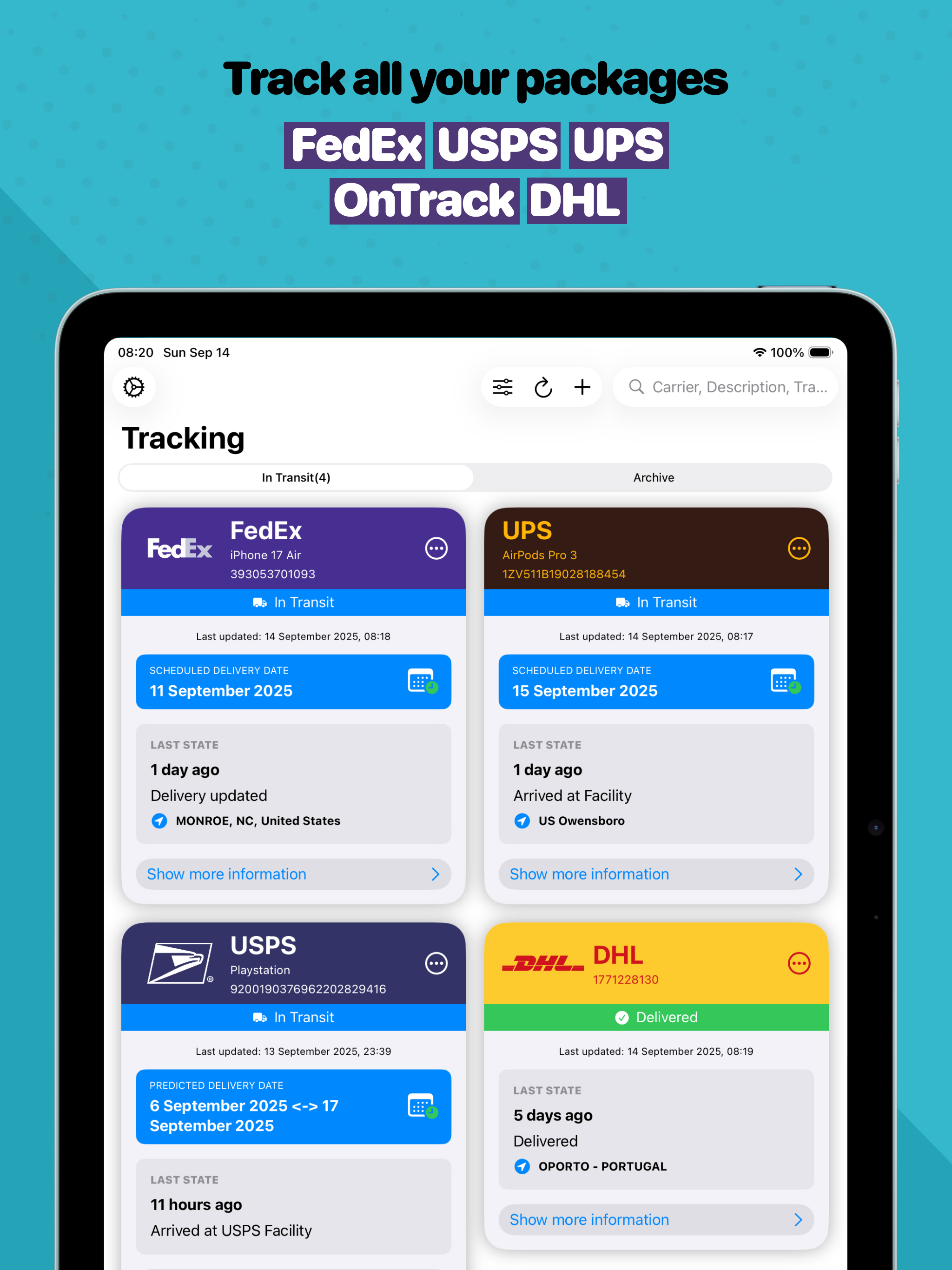 Deliveries Package Tracker