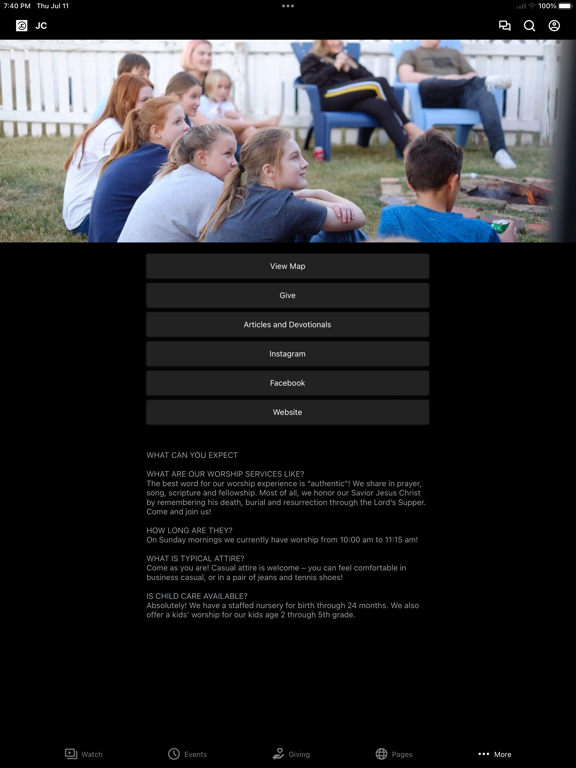Jenks Church iPad screenshot 4 - Education app