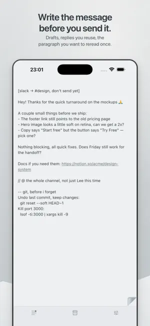 noglow: quick notes scratchpad screenshot 2