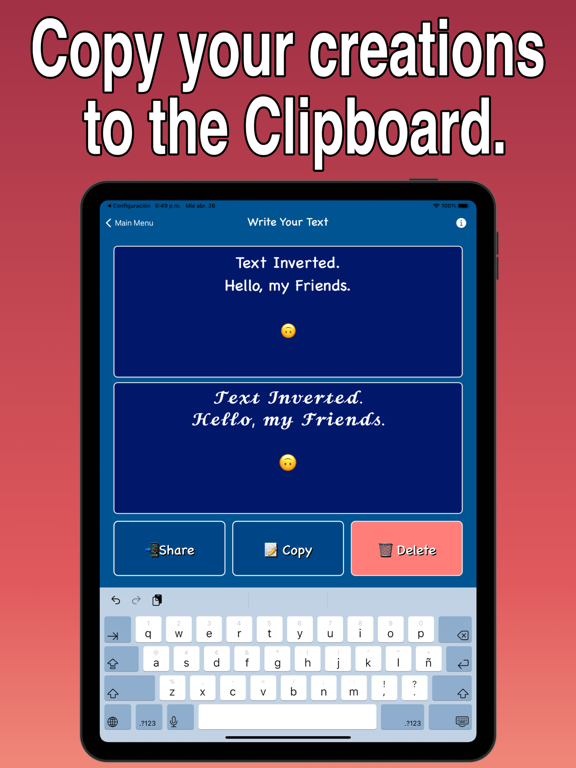 Inverted text iPad screenshot 4 - Entertainment app