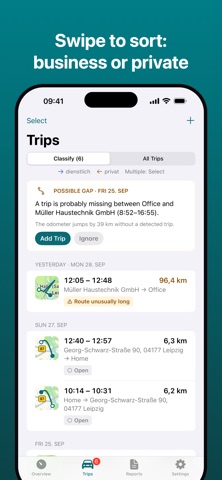 Driving Log: Mileage Tracker iPhone screenshot