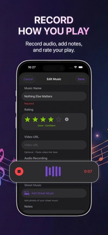 Reperto - Music Practice Log iPhone screenshot