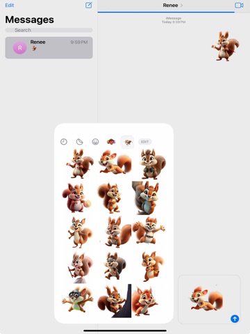 Daring Squirrel Stickers iPad screenshot