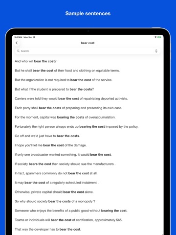 Collocations for IELTS test iPad screenshot