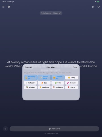 Kuote (Daily Quotes) iPad screenshot