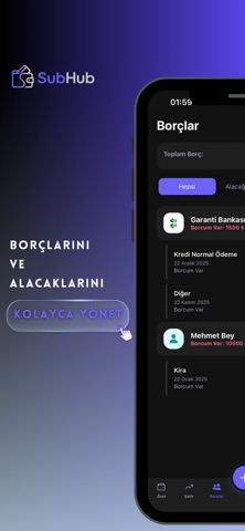 SubHub | Borç & Abonelik Takip screenshot