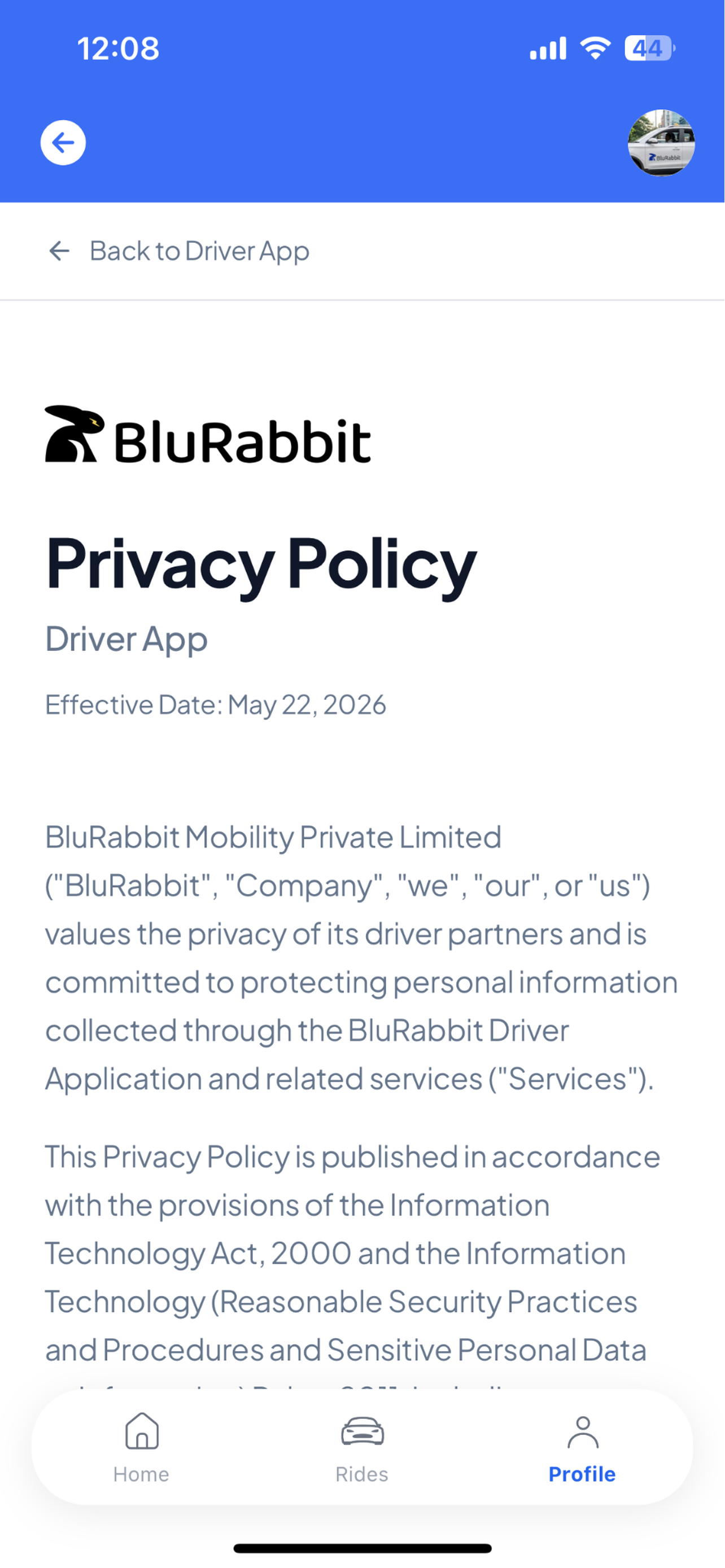 BluRabbit Driver App screenshot 6