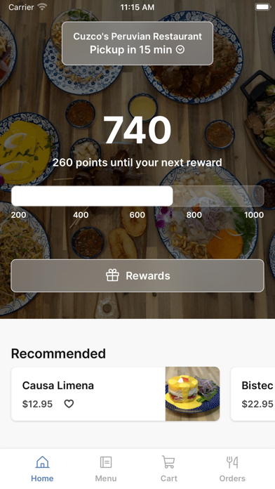 Cuzco's Peruvian Restaurant iPhone screenshot 1 - Food & Drink app