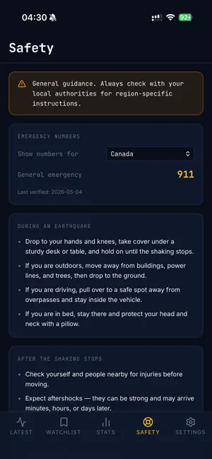Latest Quakes screenshot 4