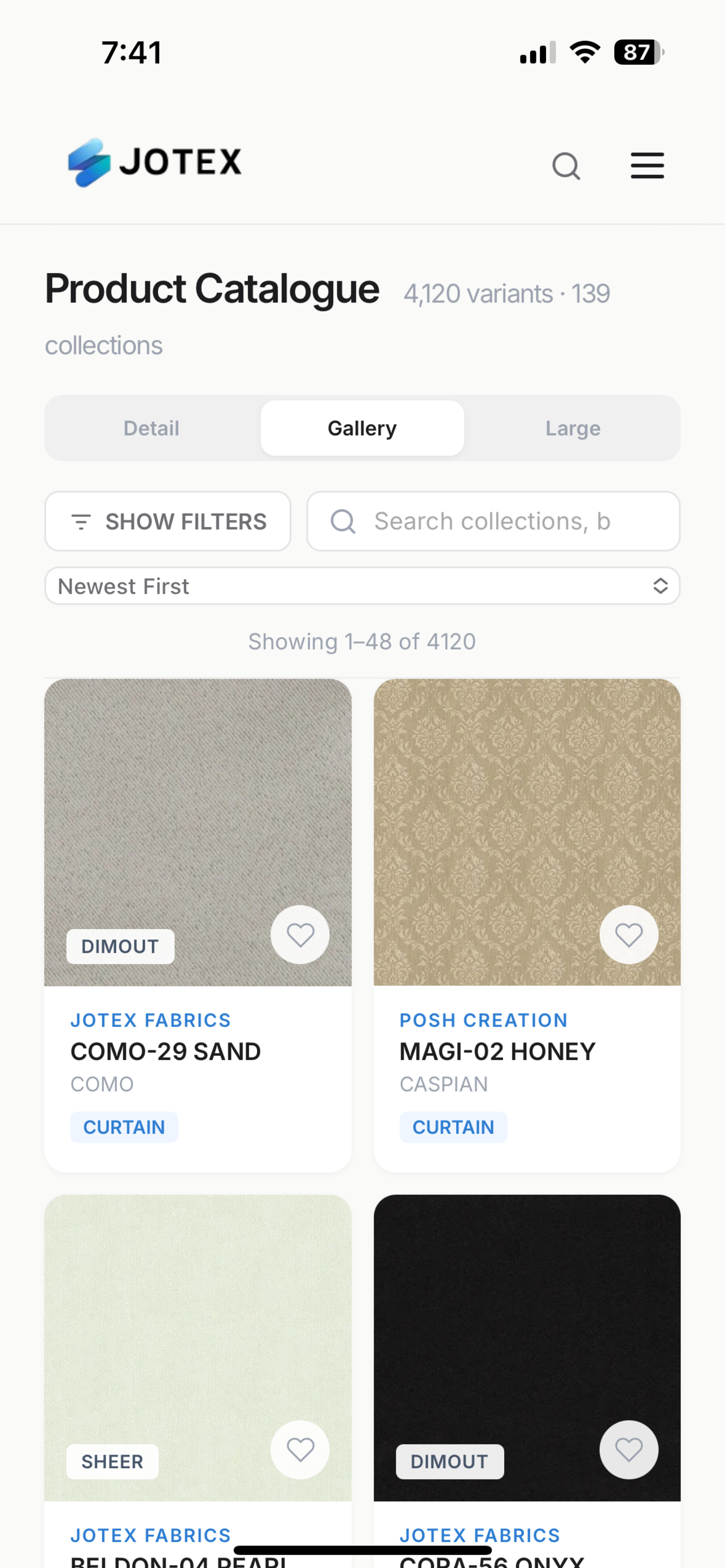 JOTEX Fabrics screenshot 6