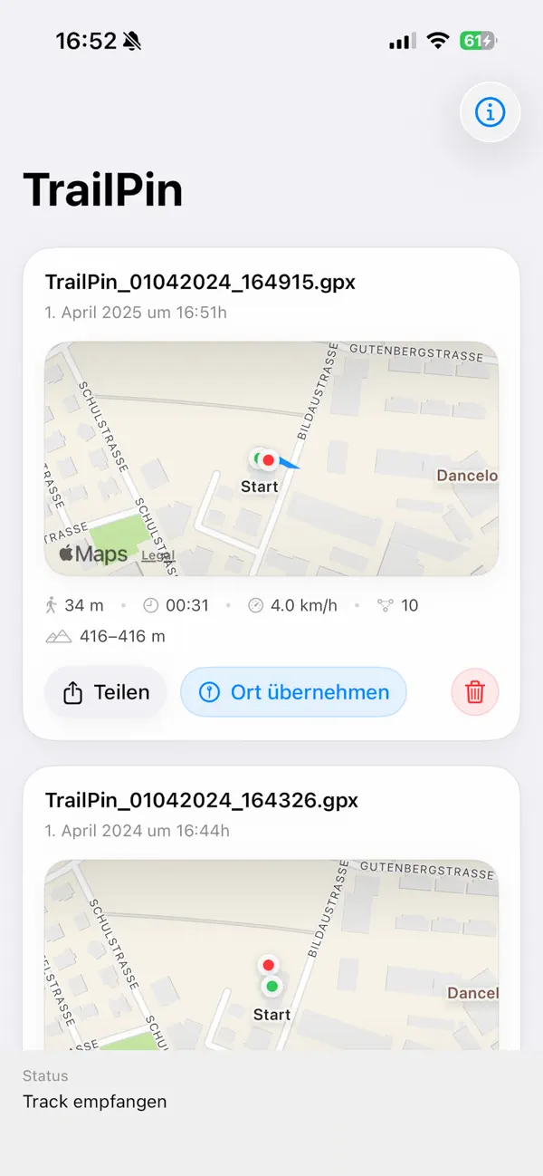 Screenshot #1 pour TrailPin