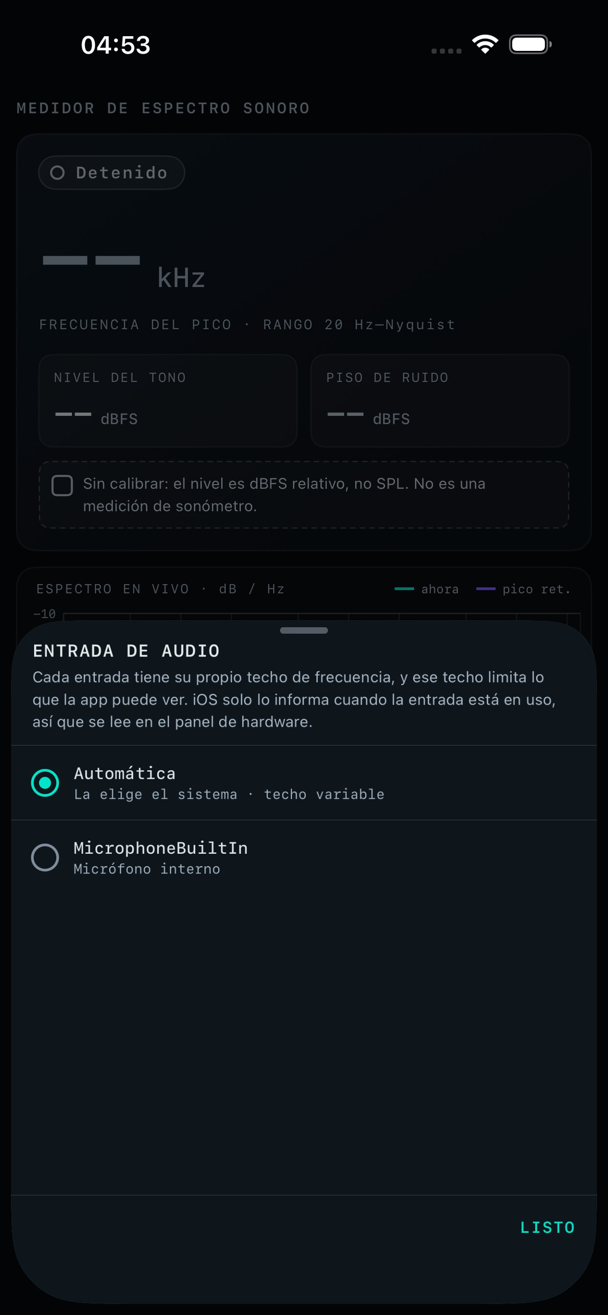 Screenshot 3 of Spectrum Meter