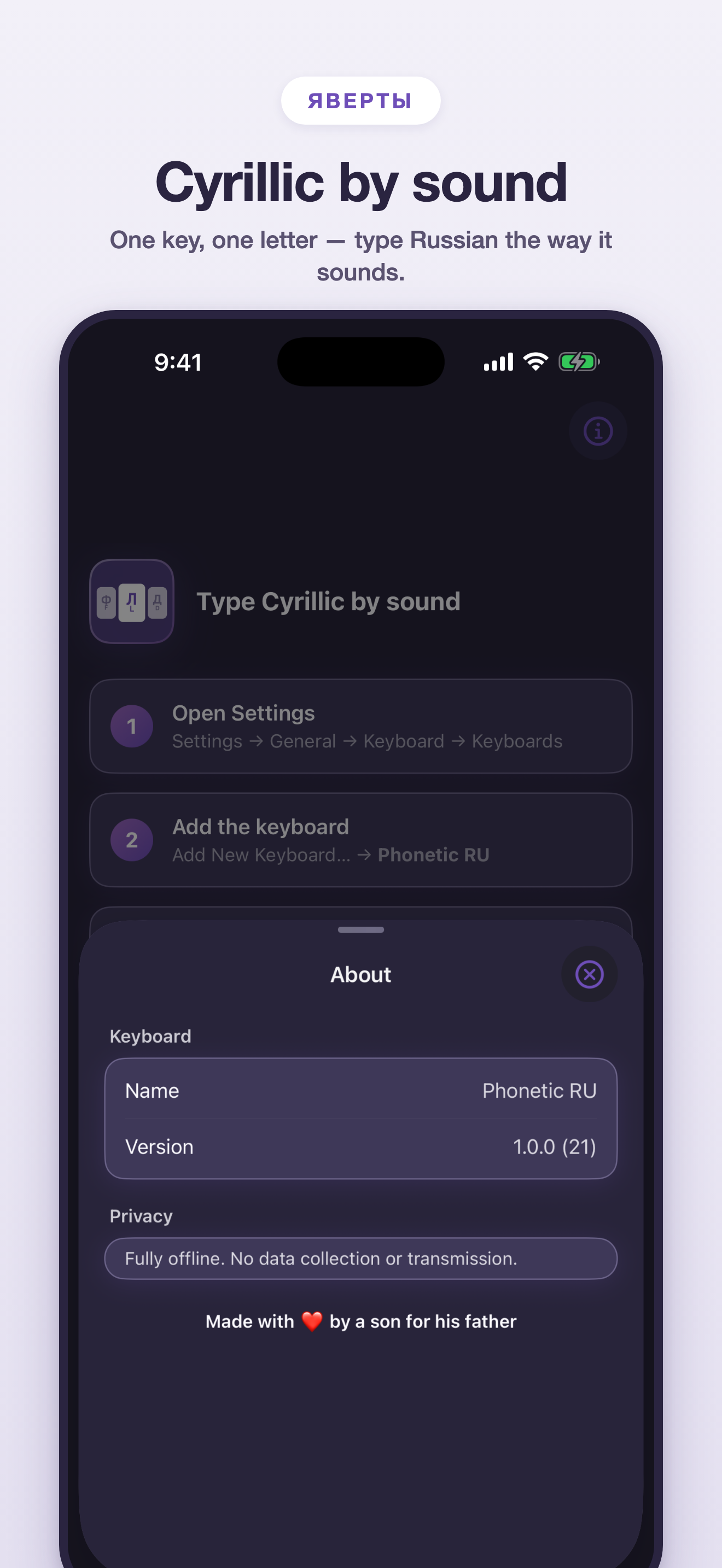 Phonetic Russian Keyboard screenshot 3