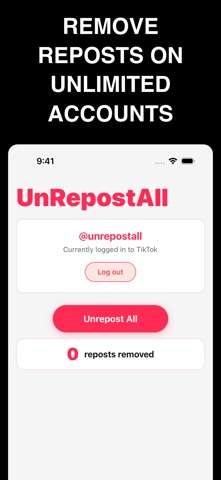 UnRepostAll: Repost Remover iPhone screenshot 5