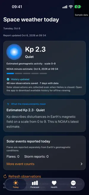 Helios - Solar Weather Health screenshot 1