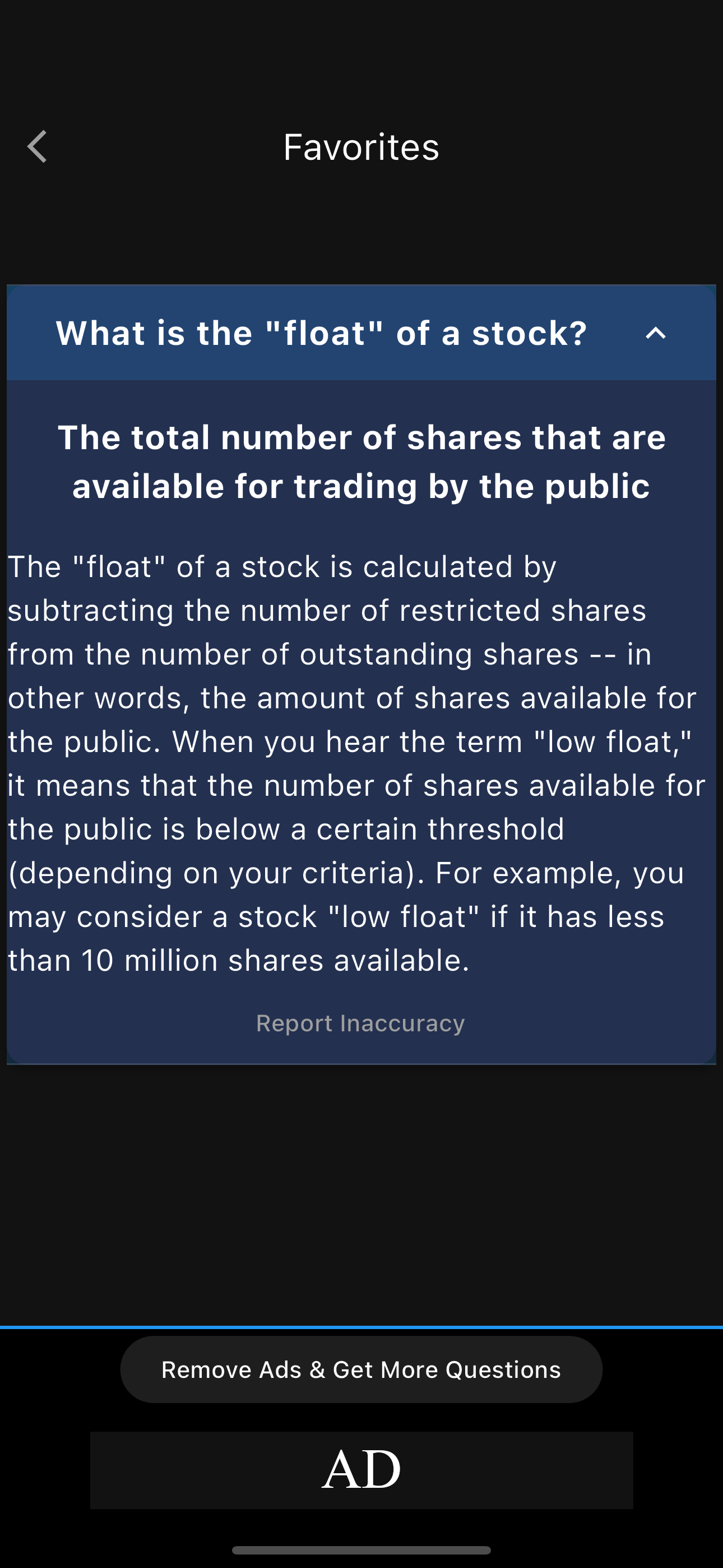 Quizuon: Stock Market - Lite